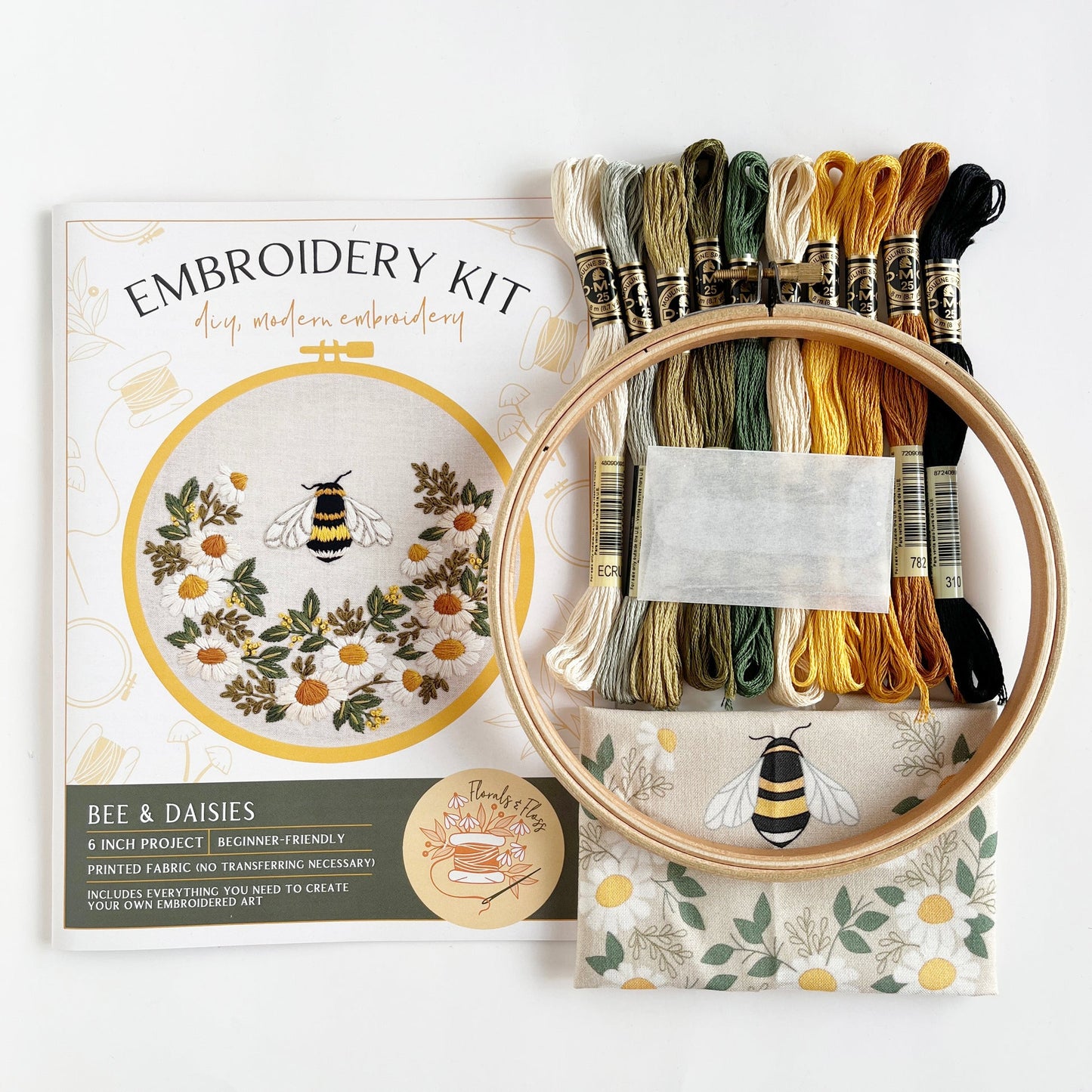 Bee & Daisies Embroidery Kit