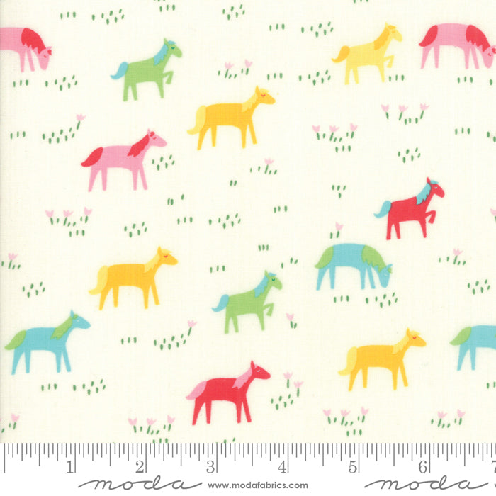Best Friends Forever - Rainbow Ponies POS Fabric - Trapunto