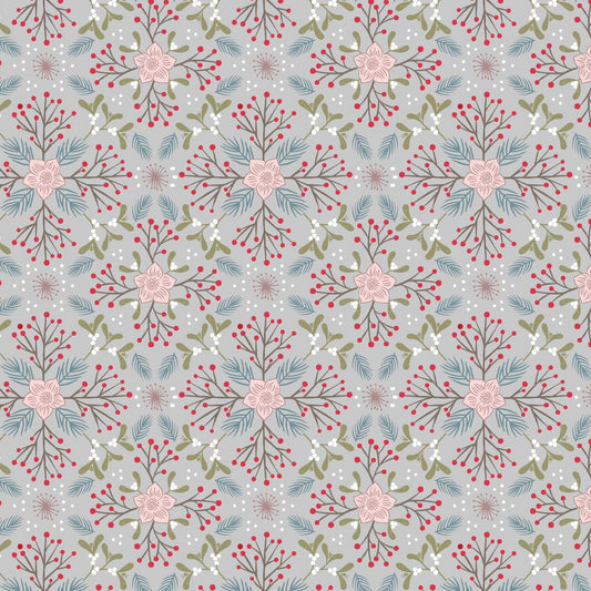 Winter in Bluebell Wood - Winter Floral POS Fabric - Trapunto