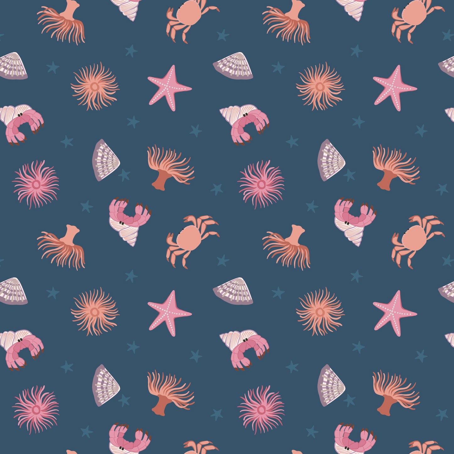 Small Things by the Sea - Rock Pool POS Fabric - Trapunto