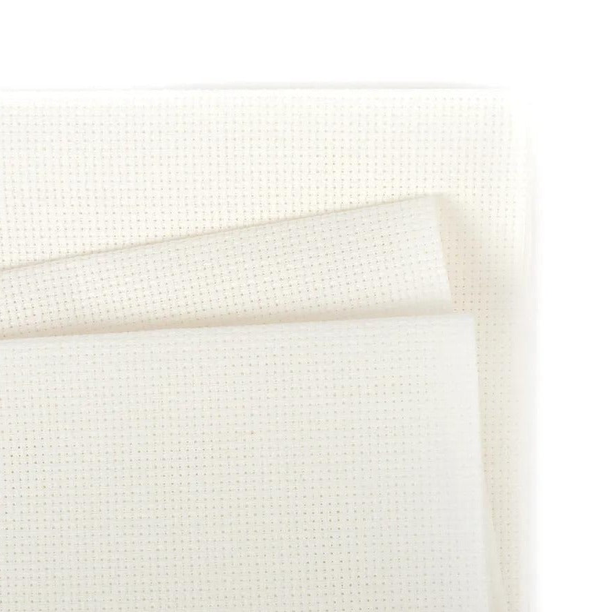 Zweigart 14 Count Aida Fabric – Snow White (100) – Pre-cut Sheets (Made In Germany)