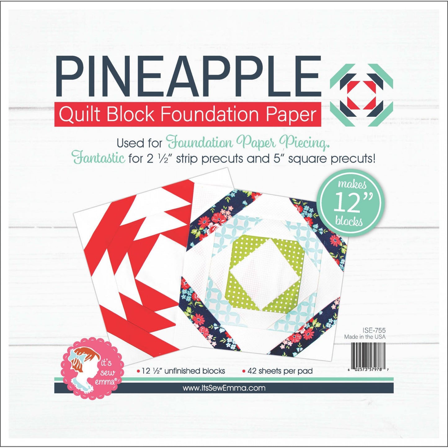 Foundation Paper Pad | Pineapple Quilt Block