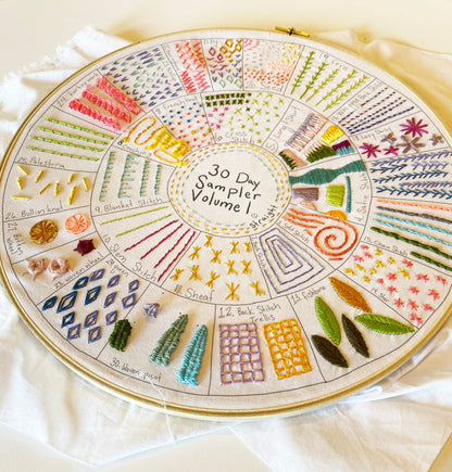 Round 30 Day Sampler Embroidery | Volume 1