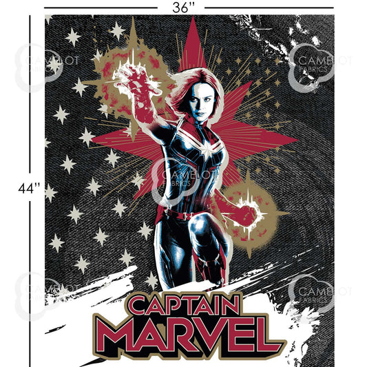 Captain Marvel Panel Fabric - Trapunto