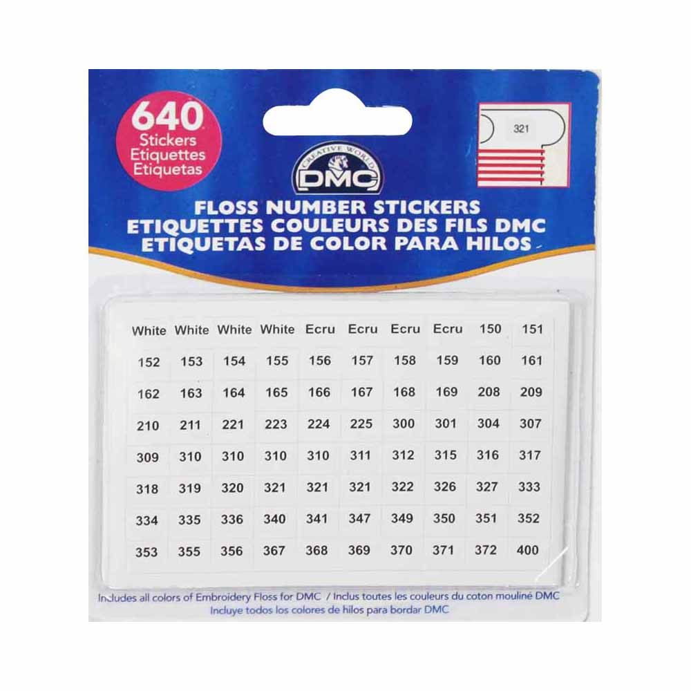 DMC Floss Number Stickers Bobbin - Trapunto