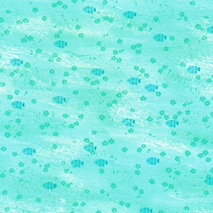 Octopus' Garden - Tiny Fish POS Fabric - Trapunto