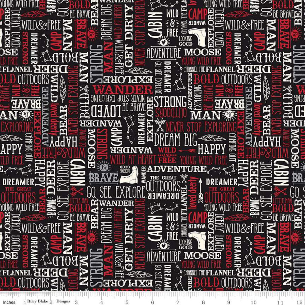 Wild At Heart - Words Fabric - Trapunto