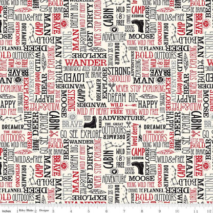 Wild At Heart - Words Fabric - Trapunto