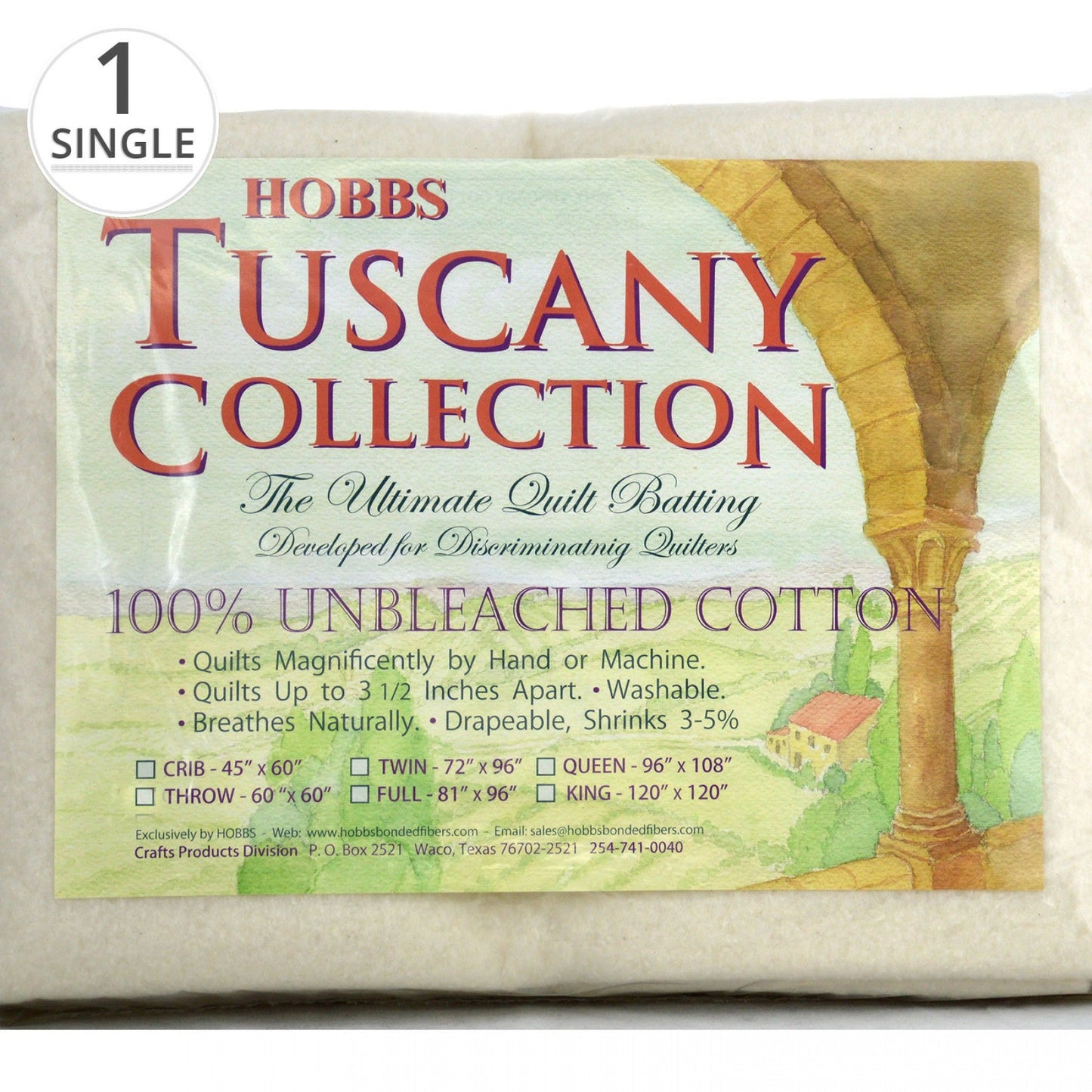 Batting | Tuscany 100% Unbleached Cotton