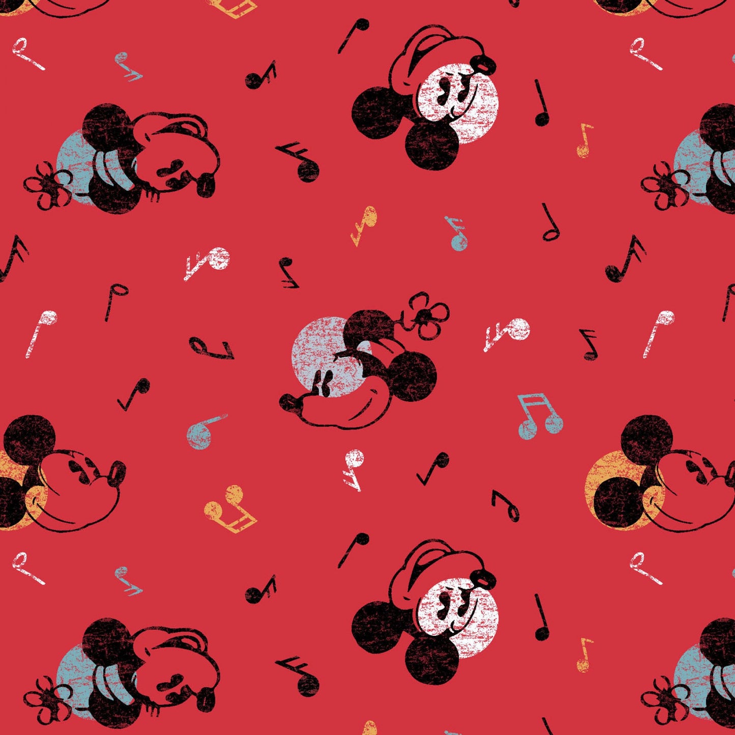 Mickey & Minnie Mouse Fabric - Trapunto