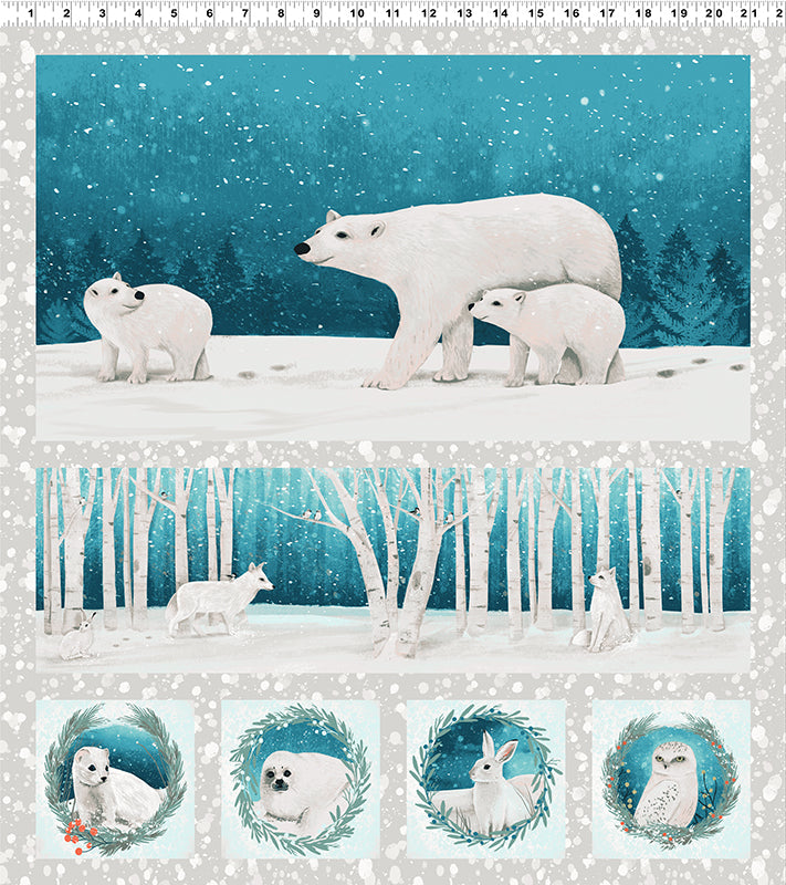 Winter Woodland - Polar Panel Fabric - Trapunto