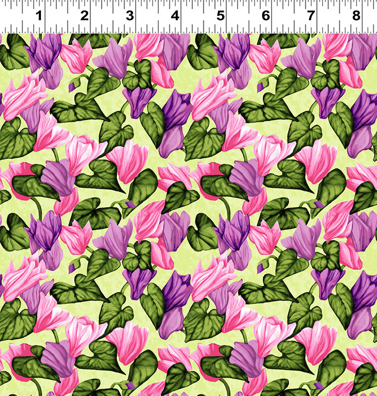 Misty Meadow - Flowers and Leaves POS Fabric - Trapunto