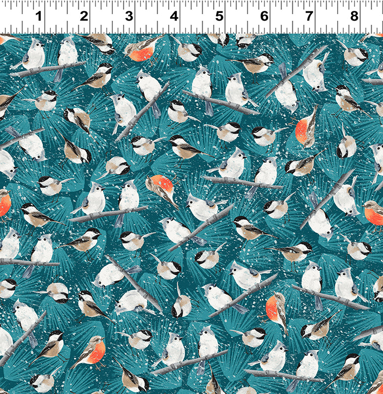 Winter Woodland - Chick, Robin & Jay POS Fabric - Trapunto