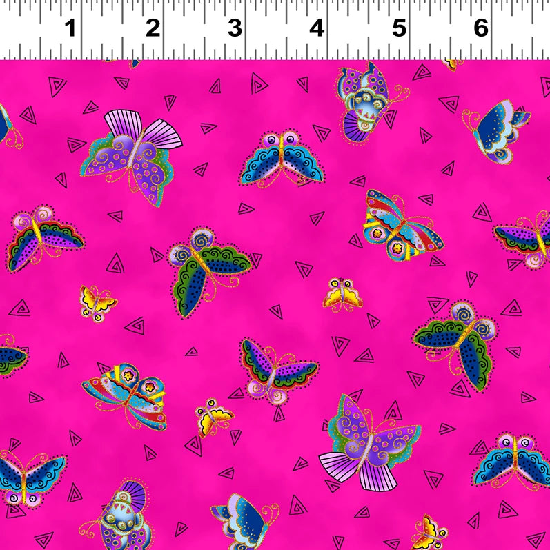 Feline Frolic - Butterflies POS Fabric - Trapunto